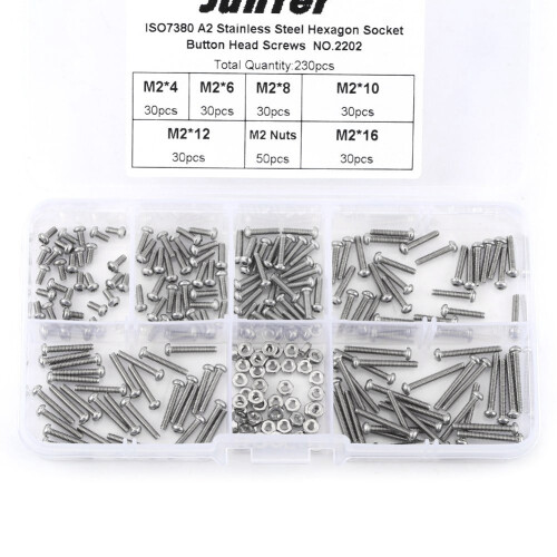 M2 Stainless Steel Bolt and Nut Assortment Kit 230 pcs 2