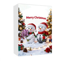 Calendrier de l'Avent de Noël, 24 jours, décorations de Noël en acrylique avec bonhomme de neige et fleurs, coffrets surprises pour décorer le