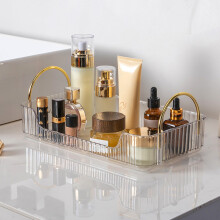Organisateur de comptoir pour salle de bain, plateau de maquillage et de soins de la peau, organisateur de comptoir pour cosmétiques et articles de