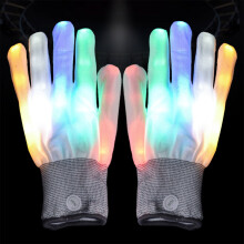 Colorful Glowing LED Finger Gloves, 7 Colors, Warm Winter Snow Gloves for Men & Women | Compatible with Night Party & Gaming