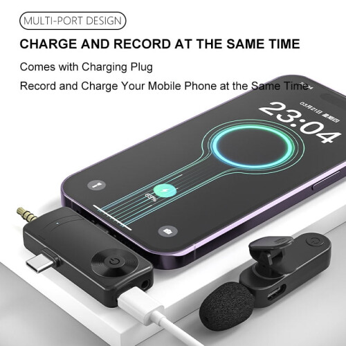 Lavalier Microphone 3-in-1 Noise-Cancelling for Mobile and 1