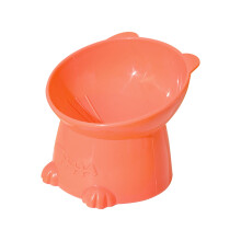 Elevated 15 Tilted Cat Bowl, Whisker-Friendly & Anti-Vomiting, Compatible with Indoor Cats, Kittens & Small Dogs – Orange