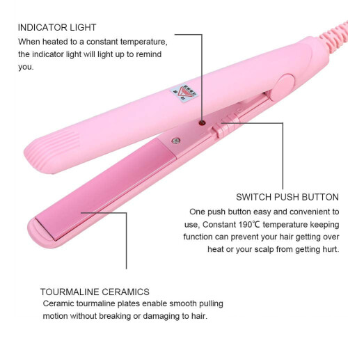 ESTINK Simple Mini Small Size Flat Iron Curler, Ασφαλές για Σγουρά και Ίσια Μαλλιά 2