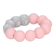 Bunten Baby-Silikon-Perlenarmband für Säuglinge und Kleinkinder Pink