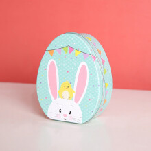 Boîte à bonbons multicolore en forme d'œufs de Pâques, mignonne et résistante, 11 x 9 x 4,5 cm, motif lapin, idéale pour les cadeaux, le