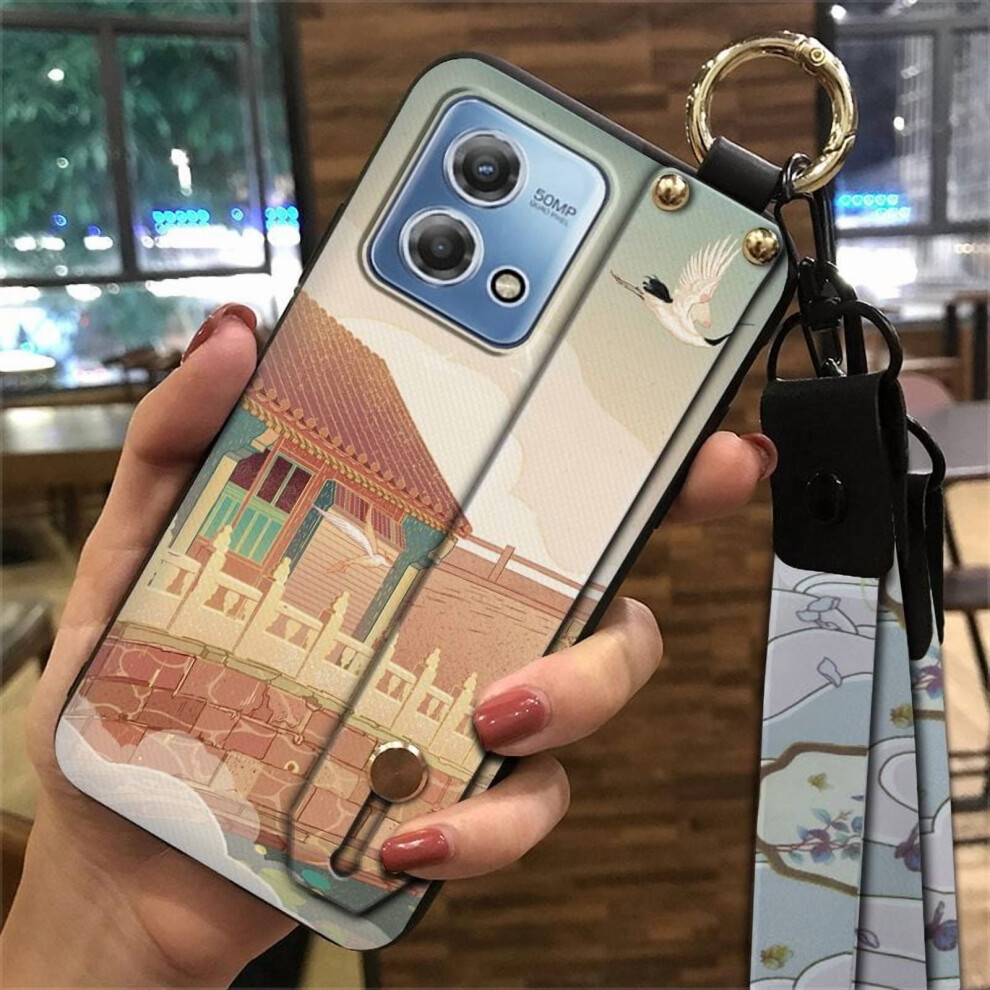 Moto G Stylus 4G 2023 Phone Case Â Shockproof Silicone Cover With Lanyard, Wrist Strap, Kickstand & Chinese Style Design 9165521920686
