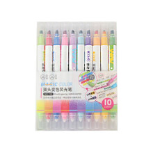 Clearance 10Pcs Erasable Highlighters 10 Color Changing Highlighter Pens Double Tip Highlighters No Bleeding Highlighter Markers