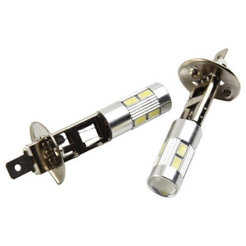 2X H1 6000K Super White5630 10SMD Λάμπα προβολέα LED Φως ομίχλης οδήγησης DRL Λάμπα 1
