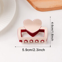 Heart Hair Claw Clips Non-slip for All Hair Types
