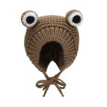 Frogs Eye Knitted Hat, Adjustable Outdoor Beanie Cap for Autumn and Winter, Cute and Versatile Design, Durable Polyester Material, Warmth Retention