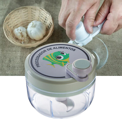 Green Small Size Manual Garlic Masher 0.3 lb 1