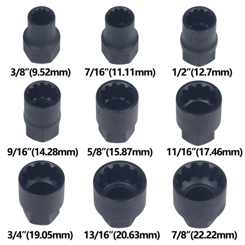 Through-Hole Socket Set Full Imperial 14 Piece 3/8" Drive 2