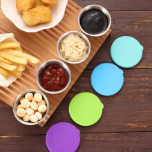 6 Pieces Stainless Steel Mixing Bowls 70Ml Diameter Metal Nesting Bowls with Colorful Airtight Lids Non- Bottoms