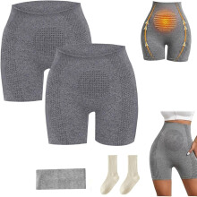 Viresta Shaping Shorts, Viresta High-Waist Tummy Control Shaping Shorts for Daily Wear, Yoga and Work-2PCS*Gray||M