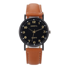 Quartz Watch with Stainless Steel Dial, Two-Tone Design, Glow-in-Dark, Leather Band, No Battery – Compatible with Men & Women