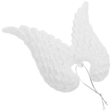 Angel Wings Christmas Tree Pendant White 3 pcs