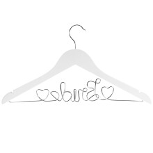 Cintre en bois blanc ibasenice pour robe de mariée, avec forme de mariée en fil de fer et encoches antidérapantes