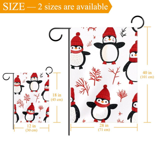 Drapeau de jardin Pingouin de Noël double face 28 x 40 pouces 2