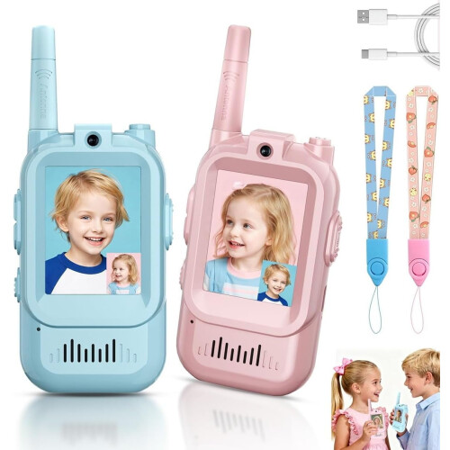 Παιδικά βιντεο-walkie talkie, συσκευασία 2 τεμαχίων, επαναφορτιζόμενα με κάμερα HD,