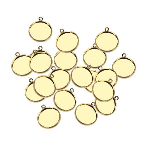 20pcs 10/12/14/16mm Brass Round Blank Cabochon Base Setting Trays 14mm