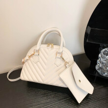 Pruhovaná mušľová kabelkaSúprava 2 kusov - Nastaviteľná crossbody kabelka a taška Hobo pre ženy, ľahká na každodenné použitie na