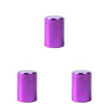 3PCS Airtight Smell-Proof Tea & Coffee Canisters, Aluminum Storage Jars for Spices, Herbs, Loose Tea, Dry Food—Compatible with Kitchen, Fridge &