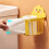 Cute Duck Wall Mounted Tissue Roll Basket PP Removable Shelf Bathroom Kitchen 6