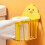 Cute Duck Wall Mounted Tissue Roll Basket PP Removable Shelf Bathroom Kitchen 8