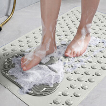 Rutschfeste Duschmatte mit Saugnäpfen, schnellem Wasserablauf und Fußmassagefunktion, maschinenwaschbar, 80 x 50 cm