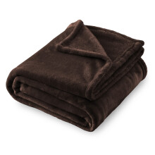 Flannel fleece blanket 50x60 inches brown