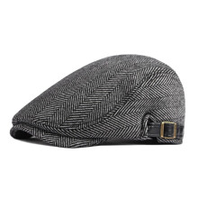 Pălărie bărbătească toamna iarna caldă Duckbill Cap britanic retro lână beretă pălărie pentru vârstă mijlocie și vârstnici înainte