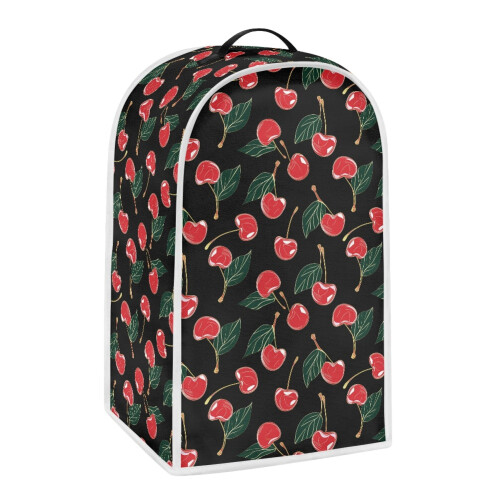 Heart-Shaped Cherry Pattern Proof Stain Kitchen Blender Dust Cover Reusable Durable Protective Case with Top Handle for Home Kitchen Indoor 1