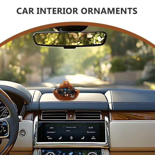 Καθρέφτης οπισθοπορείας Western Car Charm Multi1Pcs Αξεσουάρ αυτοκινήτου Καπέλο Cowboy 2