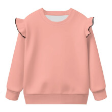 Bluzy dla małych dzieci, bluzy z okrągłym dekoltem, jasnoróżowe, wkładane przez głowę, miękkie, z długim rękawem, 4-5T, codzienne bluzy
