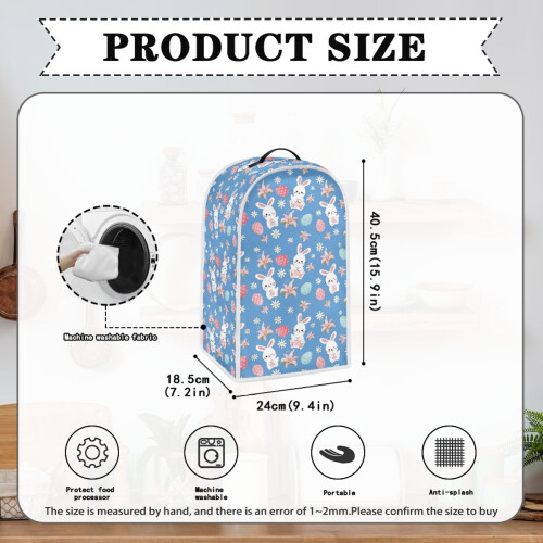 1Set Rabbit Easter Egg Pattern Design Food Processor Cover Durable for Friends Kitchen Home 2