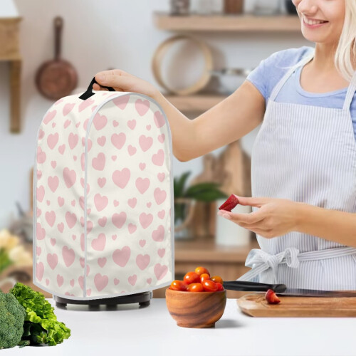 Pink Heart Pattern 1Set Mixer Cover Polyester Top Handle for Household Users 2