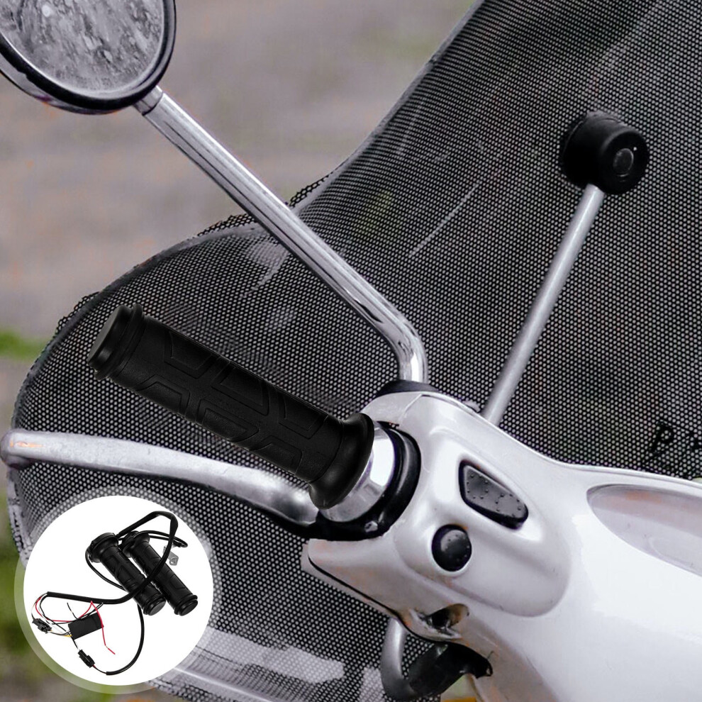 Heated Handlebar Grips For Motorbike Durable Rubber Color Adjustable Temperature 5070C Fits 22Mm Diameter Black 9180435439369