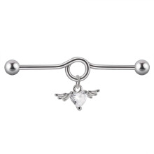 1PC Surgical Steel CZ Gem Ear Tragus Cartilage Piercing Zircon Dangle Chain Earring Conch Ear Stud Helix Piercing Body Jewelry