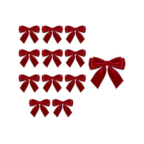 Velvet Bow Decorations Festive 12 pcs 1