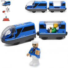 ACDANC Battery Operated Action Locomotive Train (Magnetic Connection) - Powerful Engine Travel Train Set - Toy Train Set for Toddlers Ages 2-4