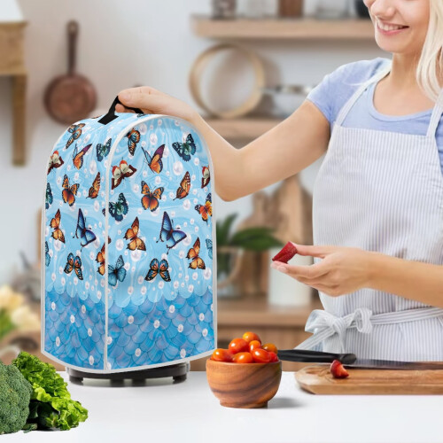 Butterfly Fish Scale Pattern Food Processor Cover Dust prevent with Univesal Proof Stain 2