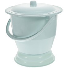 Weiwei Portable Plastic Toilet with Lid and Handle - Blue