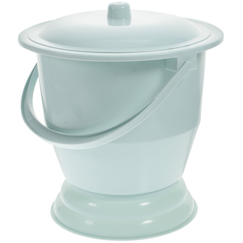 Weiwei Portable Plastic Toilet with Lid and Handle - Blue
