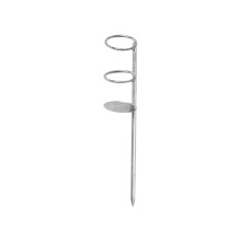 1pc Double Loop Fishing Rod Holder - Round Stable Stand for Shore & Sea Use, Ground Plug Mount Suitable for Beach, Pier & Rock Fishing