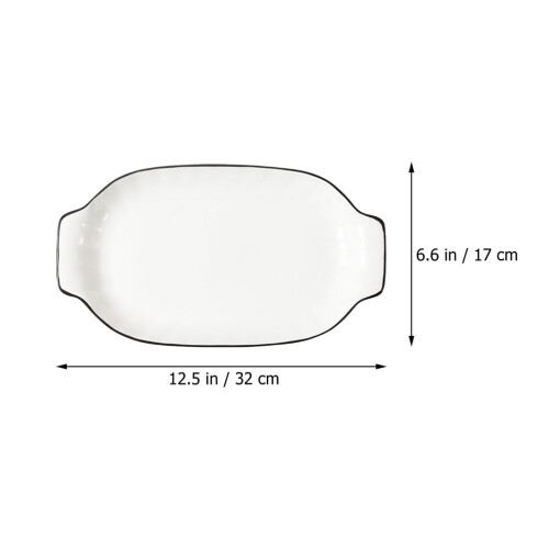 Ceramic Fish Tray Dinnerware Sets Large Serving Bowl Double Handle Sushi Plate For Kitchen Supplies 1