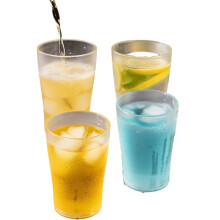 Lot de 4 gobelets en plastique transparent incassables, 280 ml, empilables et réutilisables – Idéal pour les cafés, les fêtes et les traiteurs.