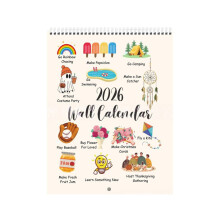 2026 Cute Illustration Vertical Wall Calendar 12 Months