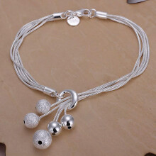 Unisex Women 925 Sterling Silver Beads Bracelet Size 8 Inches 2.4MM Lobster L12-default