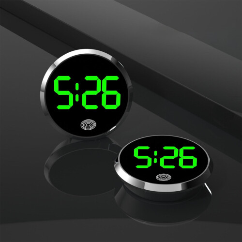 Orologio digitale per auto, adesivo per display LED, schermo LCD trasparente, accessorio ideale per interni auto. 2