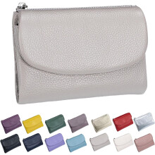 Precious Wallet for Women, Unisex Pebble Leather Wallet, 5.3In Short Genuine Leather Coin Card Holder, for Coins and Id Cards